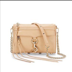 REBECCA MINKOFF Mini M.A.C. Crossbody Chain Purse Nude Gold